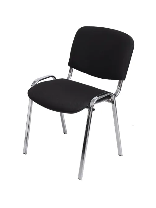 Стул FA_EChair Rio (ИЗО) хром, ткань чёрная С-11/ТК-1
