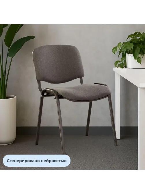 Стул UA_EChair Rio(ИЗО/ISO) черн, ткань серая С-38