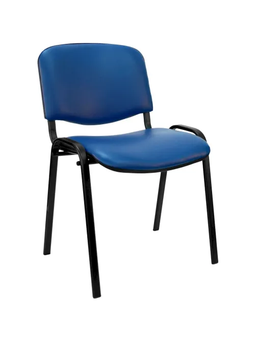 Стул UA_EChair Rio(ИЗО/ISO) черный, к/з синий  V-15