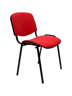 Стул UA_EChair Rio(ИЗО/ISO) чёрн, ткань красная C02
