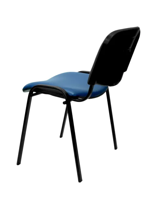 Стул UA_EChair Rio(ИЗО/ISO) черный, к/з синий  V-15