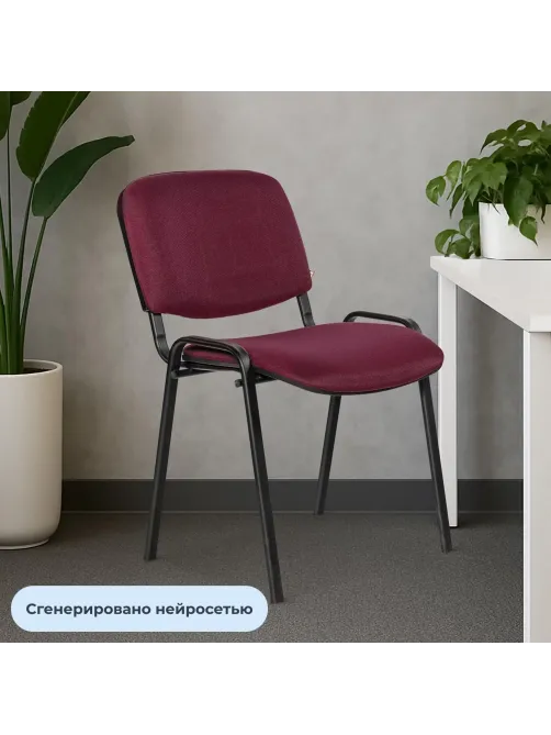 Стул UA_EChair Rio(ИЗО/ISO) черн, ткань бордовый С-29