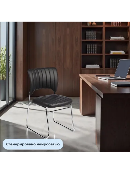 Стул BN_TQ_Стул Echair-809 VPU к/з черн,без подл., хром