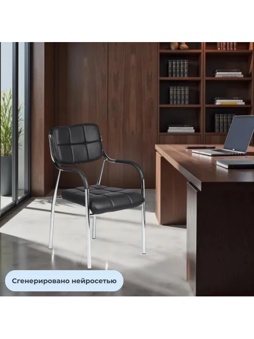 Стул BN_TQ_Стул Echair-805 VP кожзам черный, хром