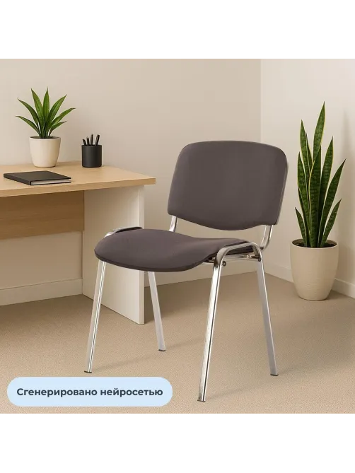 Стул UA_EChair Rio(ИЗО/ISO) серая ткань C-38, каркас хром, поперечина 18