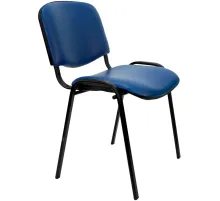 Стул UA_EChair Rio(ИЗО/ISO) черный, к/з синий  V-15