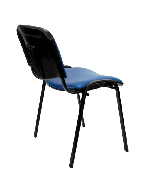 Стул UA_EChair Rio(ИЗО/ISO) черный, к/з синий  V-15