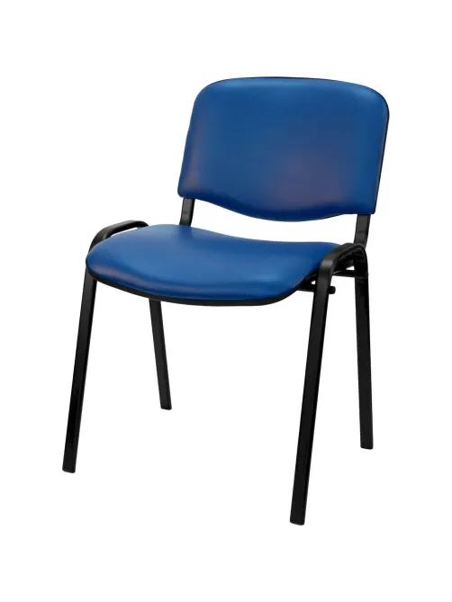 Стул UA_EChair Rio(ИЗО/ISO) черный, к/з синий  V-15
