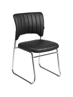 Стул BN_TQ_Стул Echair-809 VPU к/з черн,без подл., хром