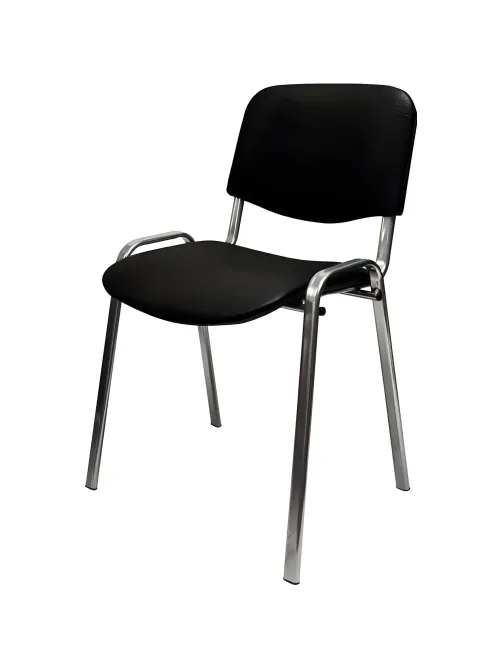 Стул КО_EChair Rio(ИЗО) РС01.00.10 к/з чер гладкая 201, каркас под хром