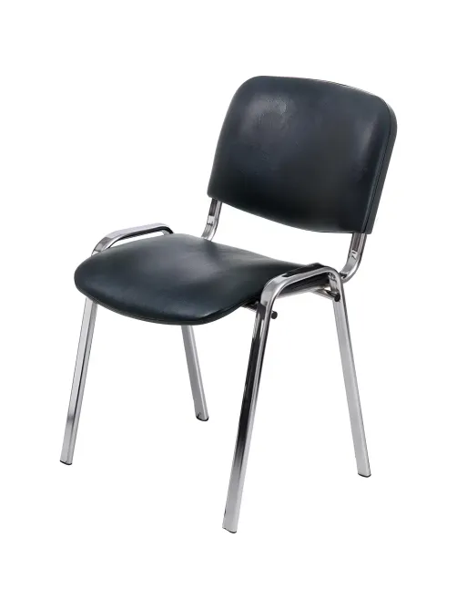 Стул FA_EChair Rio (ИЗО) хром к/з чёрный V-14/PV-1