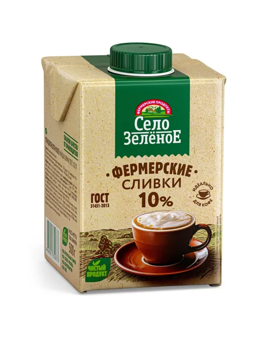 Сливки Стерил 10% 0,5кг Село Зеленое