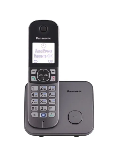 Радиотелефон Dect Panasonic KX-TG6811RUM серый металлик АОН