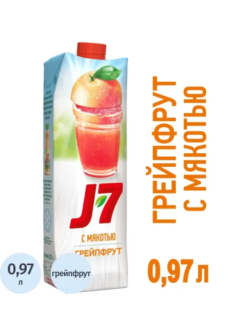 Нектар J7 Грейпфрут с мякотью, 0,97л