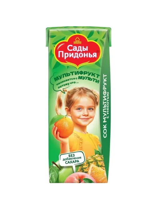 Сок Сады Придонья Мультифрукт с мякотью, 0,2л