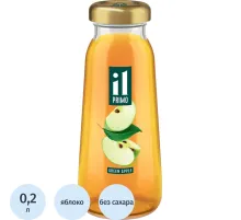 Сок IL Primo Зеленые яблоки, осветленный, стекло 0,2л