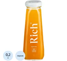 Нектар Rich Персик, стекло 0,2л