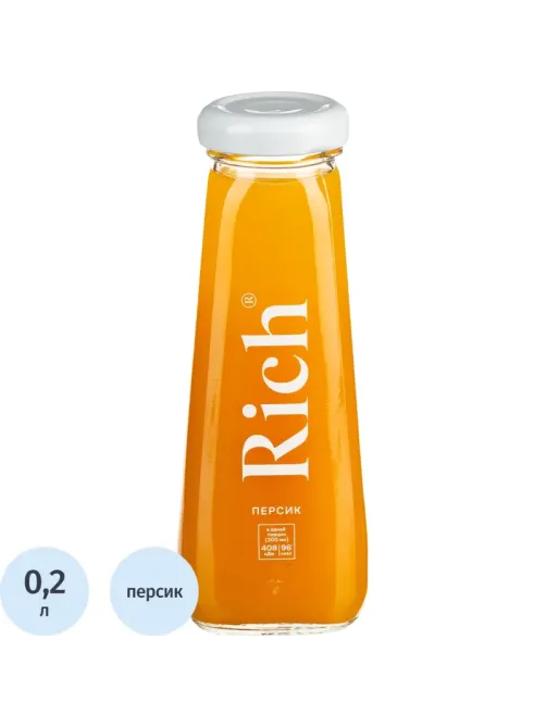 Нектар Rich Персик, стекло 0,2л