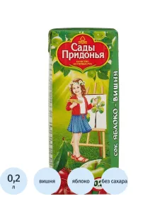 Сок Сады Придонья Яблоко-вишня, 0,2л