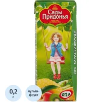 Сок Сады Придонья Мультифрукт с мякотью, 0,2л