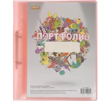 Папка адресная Портфолио ученика на 2 ух кольцах, с 20 файлами,роз