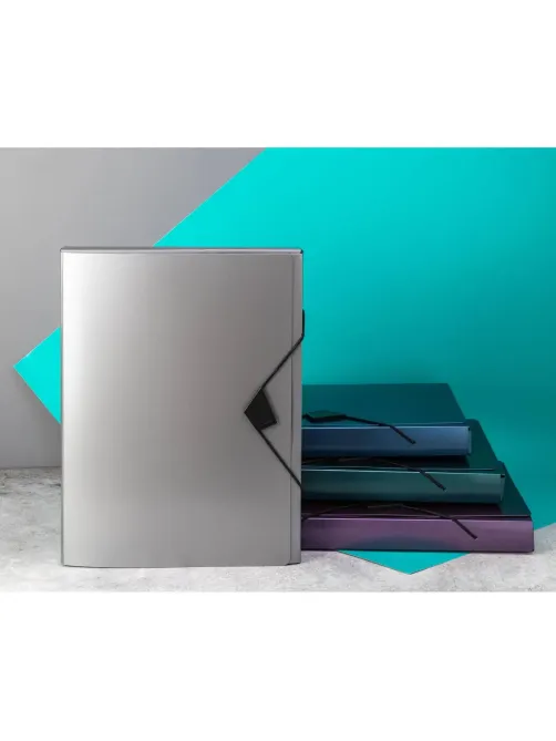 Папка на резинках Attache Metallics А4 800мкм, 40мм, серый