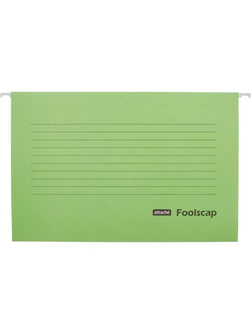 Папка подвесная Attache Foolscap, картон зеленый, до 200л., 5шт/уп