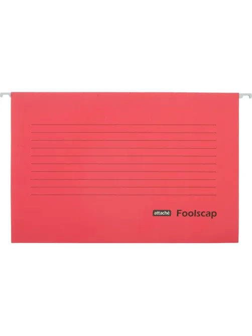 Папка подвесная Attache Foolscap, картон красный, до 200л., 5шт/уп