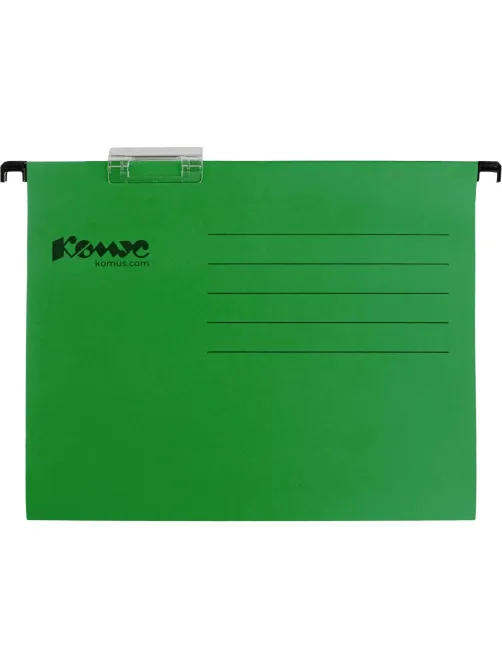 Папка подвесная регистратура Комус зеленая Foolscap, 25 шт