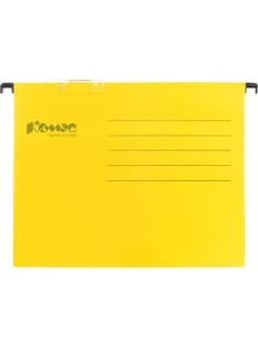 Папка подвесная регистратура Комус желтая Foolscap, 25 шт