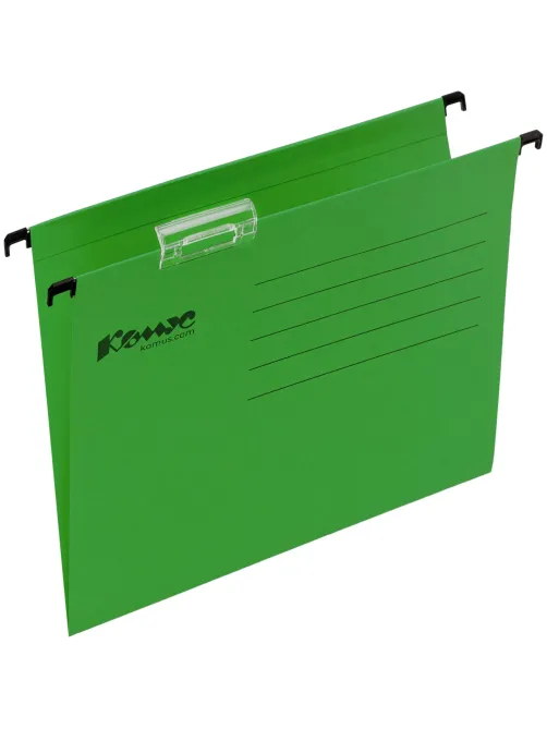 Папка подвесная регистратура Комус зеленая Foolscap, 25 шт