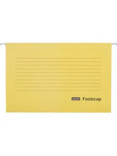 Папка подвесная Attache Foolscap, картон желтый, до 200л., 5шт/уп