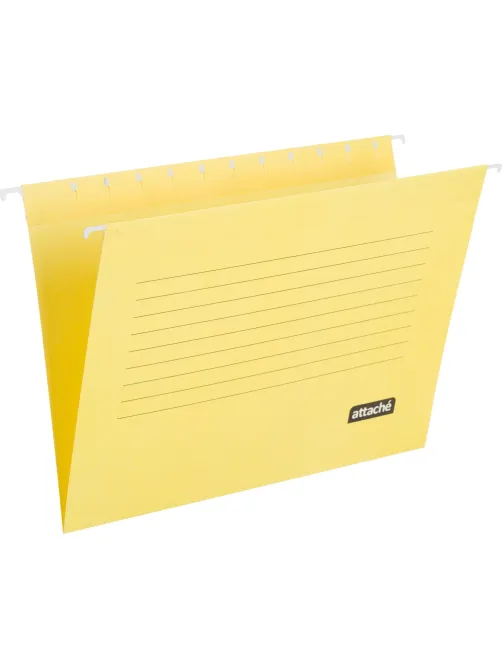 Папка подвесная Attache, А4, картон, желтый, до 200л., 5шт/уп