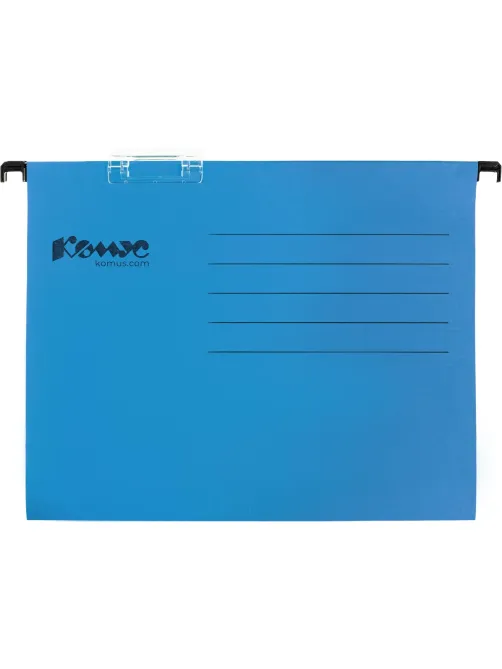 Папка подвесная регистратура Комус синяя Foolscap, 25 шт