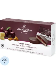 Конфеты Anthon Berg шоколадные с марциппаном вишня в роме, 220г