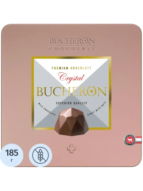 Конфеты BUCHERON CRYSTAL из молоч шоколада с шоколадно-ореховым вкус, 185г