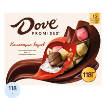 Конфеты шоколадные Dove Promises ассорти c фундук, миндал и карамел, 118 г