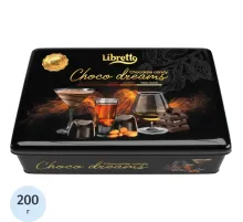 Конфеты Libretto в темном шоколаде с начинками ассорти, ж/б, 200г