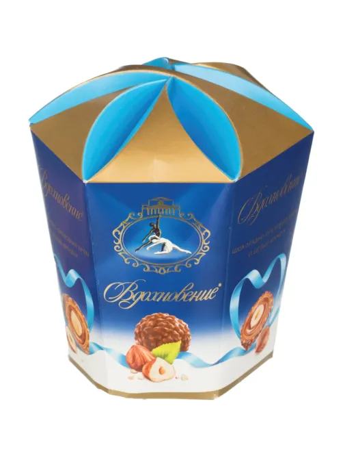 Конфеты Вдохновение с шоколадно-ореховым кремом и фундуком,150гр