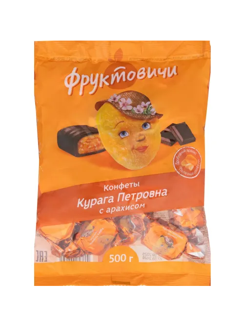 Конфеты Курага Петровна Фруктовичи с арах в темн шоколад глазур, 500г ОС615
