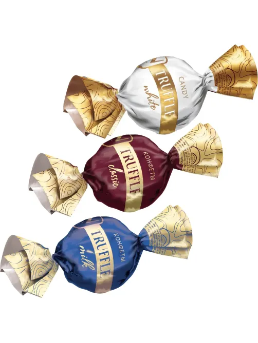 Конфеты шоколадные Truffle/Трюфель (молочный, белый, темный), 1кг