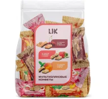 Конфеты мультизлаковые LIK ас в глазур (клуб/слив, виш/минд, перс/мят),250г