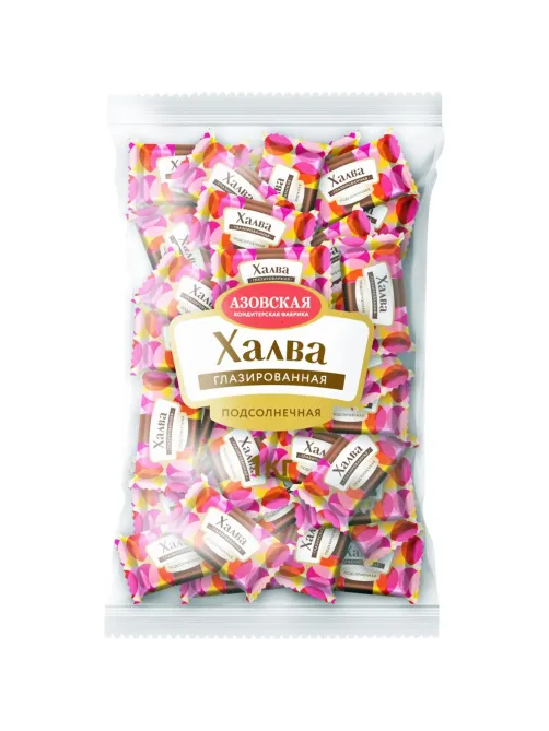 Конфеты шоколадные Азовская КФ Халва подсолн. глазир., 1кг