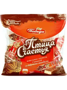 Конфеты шоколадные Птица счастья вафельные, 200г