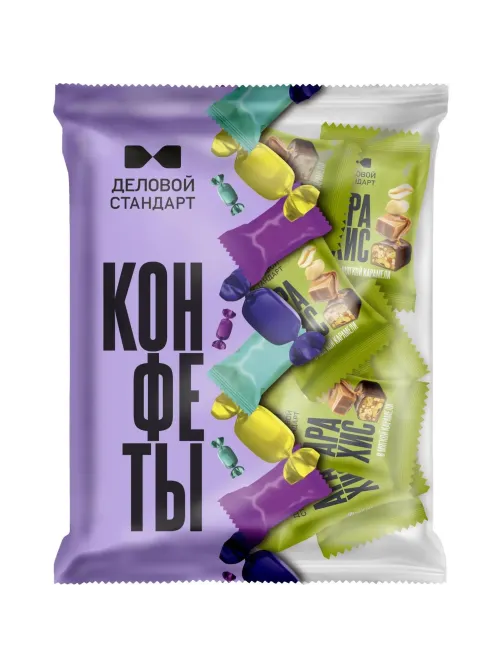Конфеты глазированные Деловой Стандарт арахис в мягкой карамели, 700г