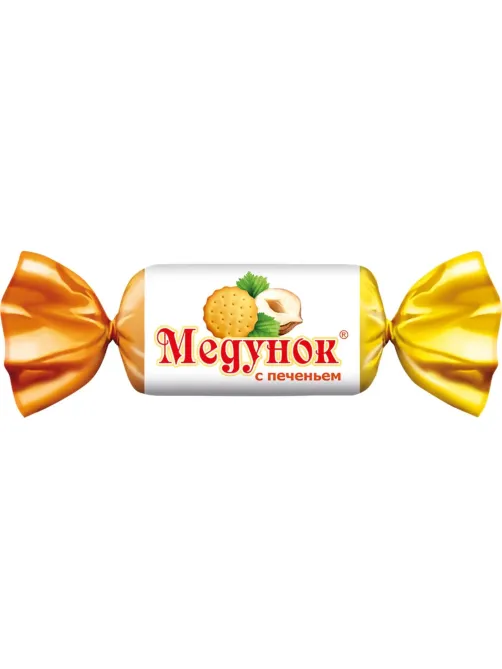 Конфеты Медунок карамель, арахис и печенье пак, 1кг