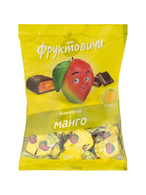 Конфеты Манго Фруктовичи в темной шоколадной глазури, 500г ОС619/ОС620