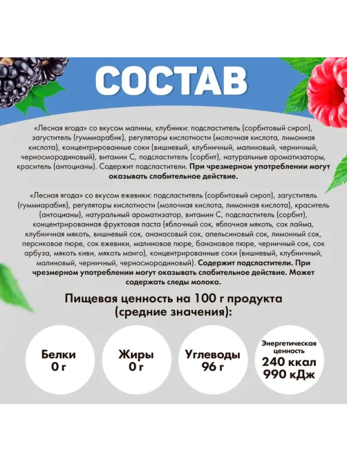 Леденцы Sula Лесная Ягода пакет 249г