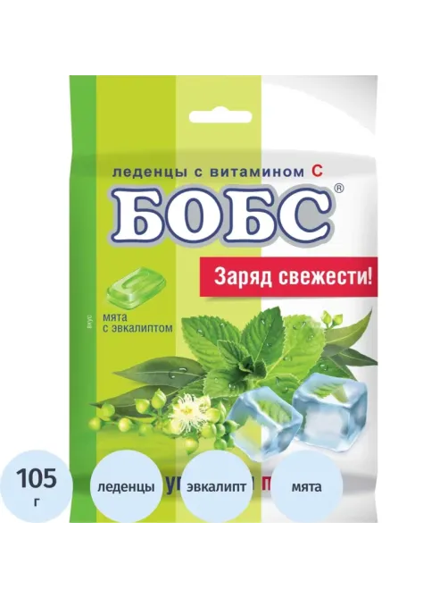 Леденцы БОБС мята с эвкалиптом, 3х35г, BS-8-3