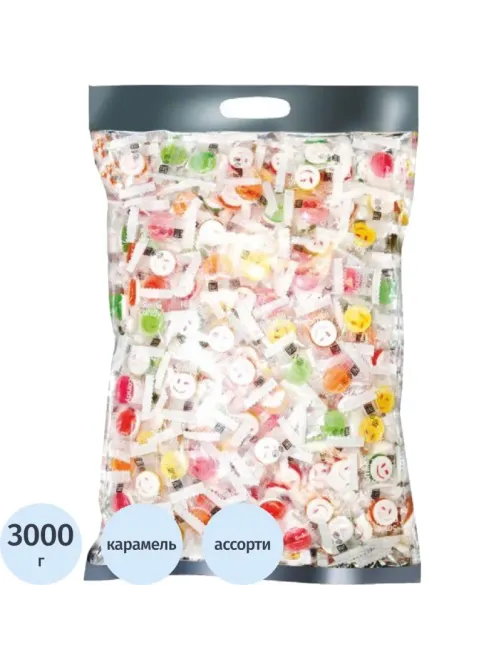 Карамель Smile Candy Микс (лимон, клуб.,манго, арбуз) 3кг/уп